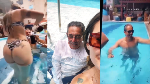 Prefeito promove algazara com garotas na piscina e bebedeira (vídeo)