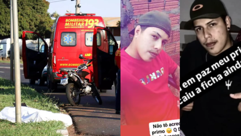 André morre após colidir com a moto em poste na Avenida Duque de Caxias