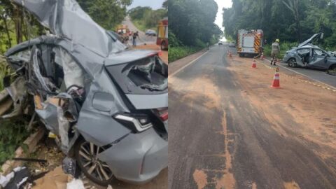 Colisão frontal entre dois carros mata 4 jovens no interior de Goiás