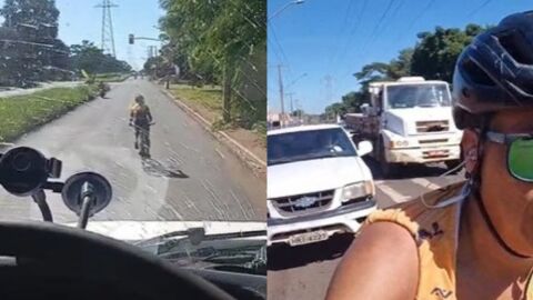 Ciclista que filmava passeio é atropelada por caminhonete na Guaicurus
