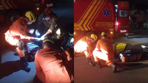 Idoso de 77 anos é atropelado e socorrido com ferimentos no ombro e cabeça