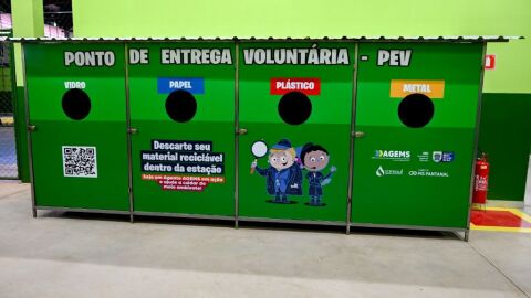 Escola com conceito sustentável na Capital ganha estação de coleta seletiva