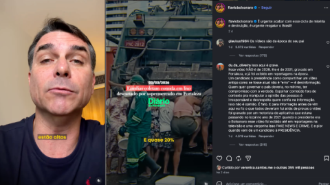Flávio cita fome no Brasil, ataca Lula, mas usa vídeo do caos da gestão Bolsonaro