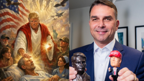 Trump e sua heresia de "salvador" que Flávio Bolsonaro quer importar para o Brasil