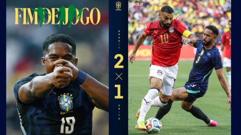 No último amistoso antes da Copa, Brasil vence Egito de Salah