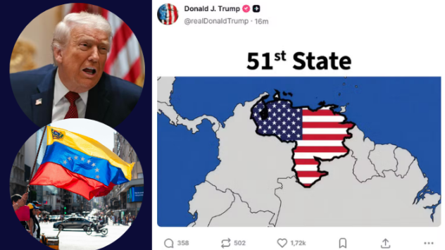 Trump rouba independência e "anexa" Venezuela como 51&ordm; estado dos EUA