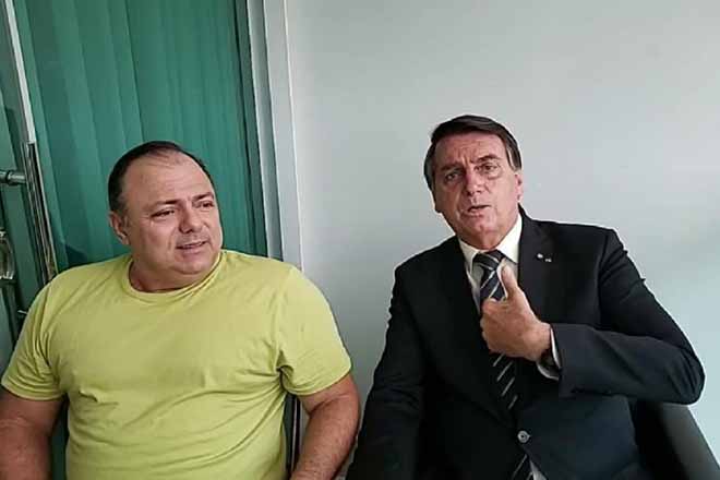 Jair Bolsonaro e o ministro da Saúde, Eduardo Pazuello