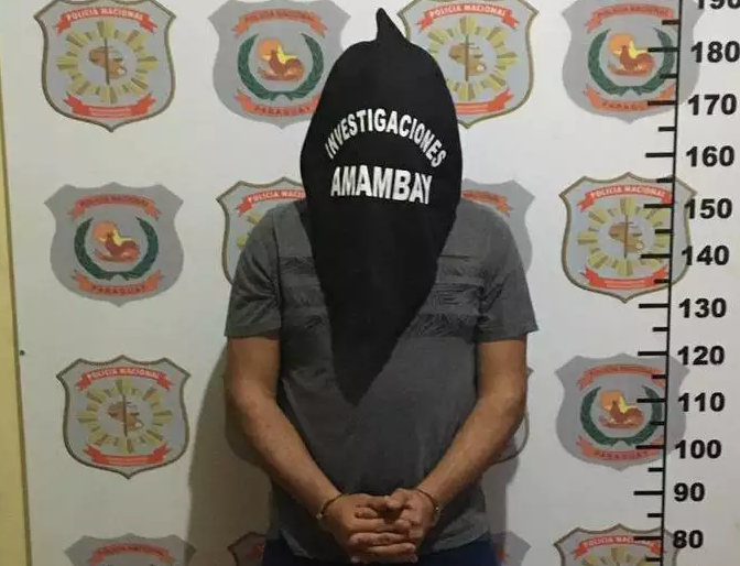 Agente penitenciário preso hoje em Pedro Juan Caballero (Foto: Divulgação) 