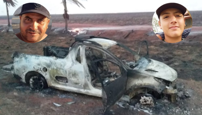 A foto do carro destruído pelas chamas é do Jornal da Nova. 