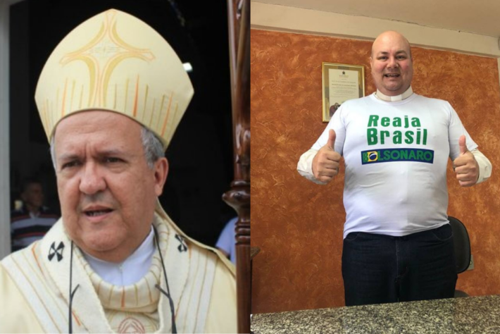 Dom Dimas Lara Barbosa  (E), Padre Paulo (D). Foto: DR | Redes 
