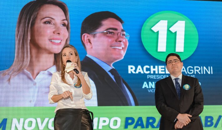 Essa é Rachel Magrini e seu vice-presidente André Xavier, candidatos a presidência da OAB/MS. Foto: Tero Queiroz | MS Notícias