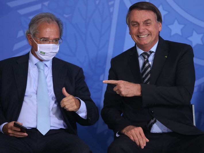 O ministro da Economia, Paulo Guedes e o presidente da República, Jair Bolsonaro | Crédito: Presidência da República via Flickr