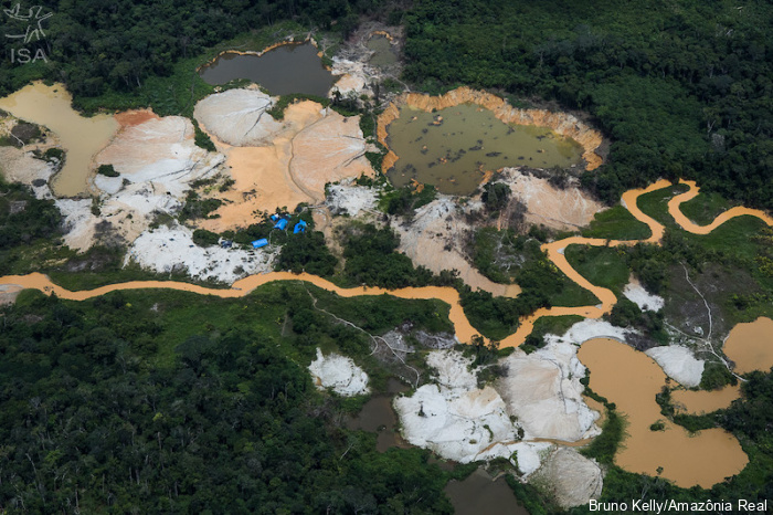 Entre janeiro e dezembro foram 2.400 hectares de área desmatada em terras yanomamis, o que significa um avanço de 30% do garimpo ilegal nesta região. 