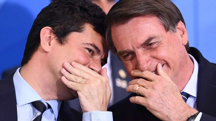 Esses são Moro e Bolsonaro. Foto: Getty images 