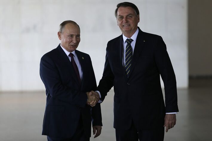 Esses são Putin e Bolsonaro. Foto: Jorge William | Valor 
