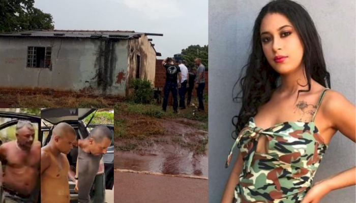 Essa à esquerda é vitória. Ao fundo está a casa abandonada onde ela foi morta - abaixo há as imagens da direita para a esquerda do idoso, do jovem de 23 e de Nilton. Fotos: Redes sociais | Ivi Hoje | Ivi Notícias