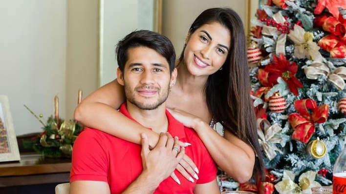 O jogador Ivan Torres, do Olímpia, do Paraguai e sua esposa Cristina Vita Aranda. Foto: Reprodução