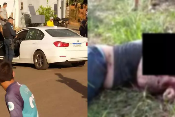 Homem foi fuzilado em veículo BMW em Ponta Porã .