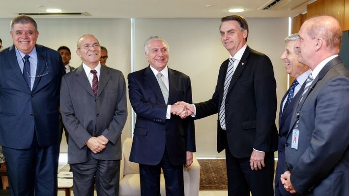 MIchel Temer e Jair Bolsonaro durante transição do governo em 2018. Créditos: Fotos: Alan Santos/PR