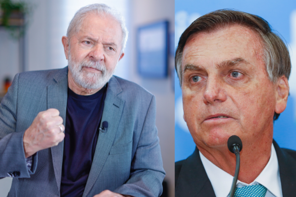 Lula é o favorito em 1&ordm; lugar. Ele já foi presidente por 2 mandados. Em 2&ordm; lugar está Bolsonaro, que busca a reeleição. Fotos: DR | Montagem 