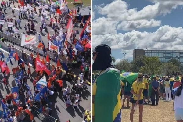Atos das Centrais sindicais pró-Lula e atos de extrema-direita pró-Bolsonaro. Foto: CNN Brasil