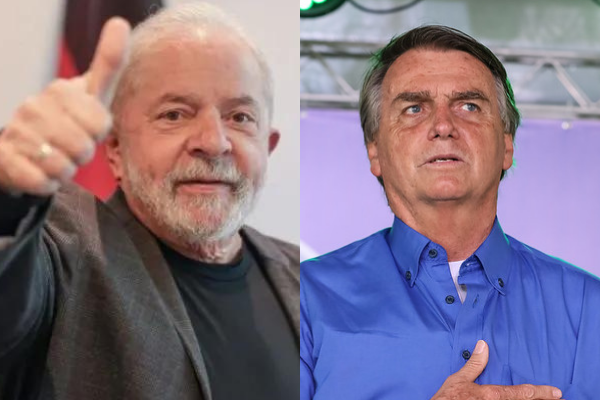 Lula (esq.), Bolsonaro (dir.). Fotos: Reproduções