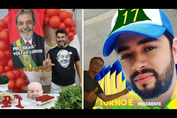 Bolsonarista invadiu a festa do petista atirando e matou o pai de família, em razão de o tema da festa ser dedicado ao pré-candidato Lula. Fotos: Redes