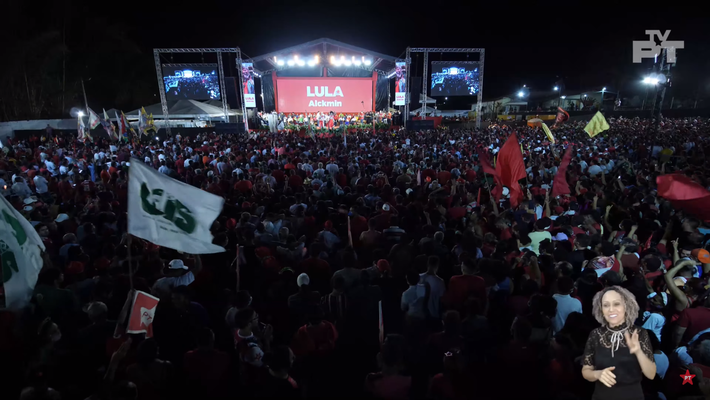 Lula em Teresina no Piauí, ao vivo. Foto: Print-YouTube | TVPT 