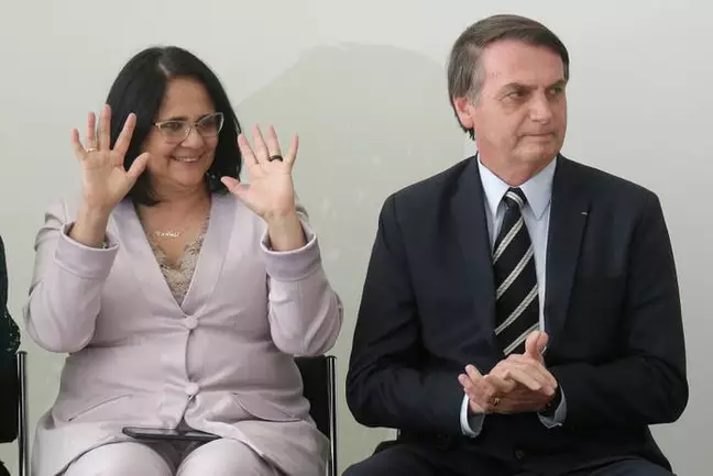 Eleição de Damares Alves para o Senado foi celebrada pelo presidente Jair Bolsonaro. Foto: Dida Sampaio/Estadão / Estadão