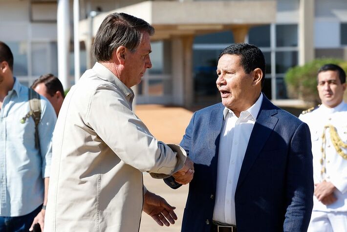 Hamiltom Mourão e Jair Bolsonaro.  Foto: Alan Santos/PR