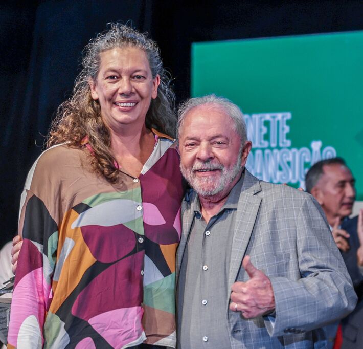 29.12.2022 - Lula e Ana Moser, futura Ministra do Esporte. Foto: Ricardo Stuckert