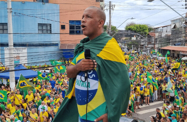 Pastor bolsonarista Fabiano Oliveira, que ameaçou Moraes em ato golpista  Foto: Reprodução/Instagram