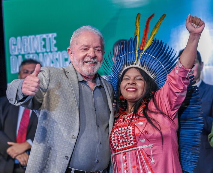 29.12.2022 - Lula e Sonia Guajajara, Futura Ministra dos Povos Indígenas. Foto: Ricardo Stuckert
