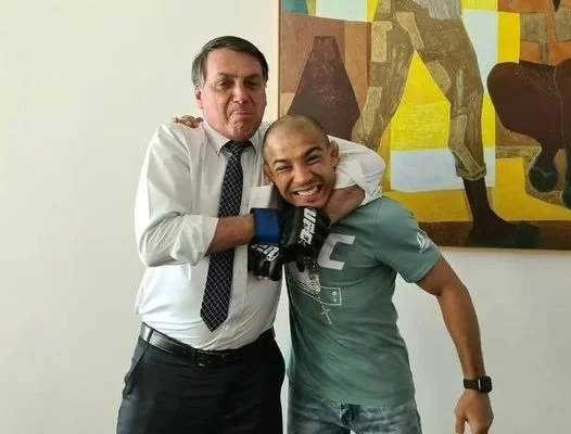 Ex-lutador José Aldo e Jair Bolsonaro. Foto: Reprodução 