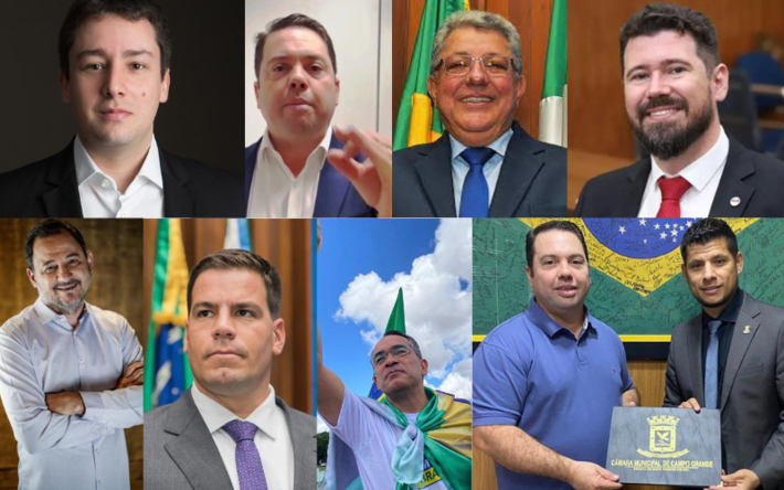 Políticos radicais de extrema direita que incitaram, apoiaram ou finaciaram atos antidemocráticos em Mato Grosso do Sul. Fotos: Reprodução