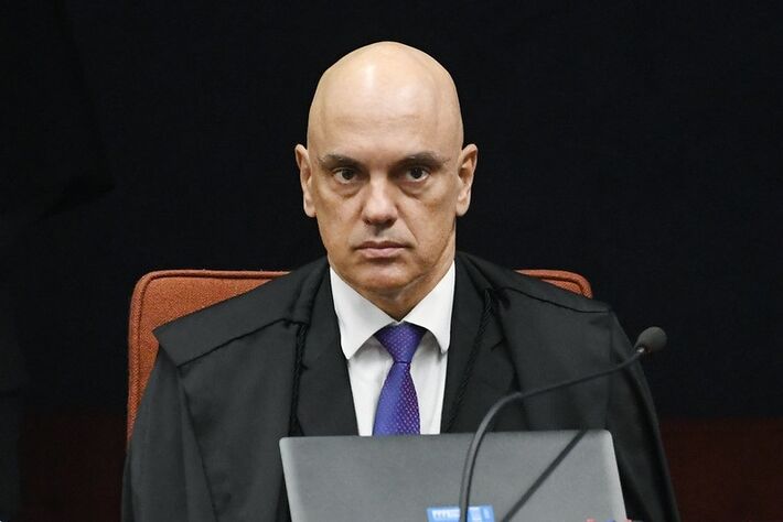 Ministro Alexandre de Moraes durante sessão da Primeira Turma do STF.  Local: Sala da Primeira Turma.  Foto: Carlos Moura/SCO/STF