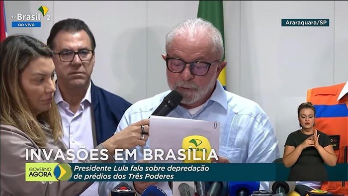 Lula decreta intervenção federal no DF. Foto: Reprodução