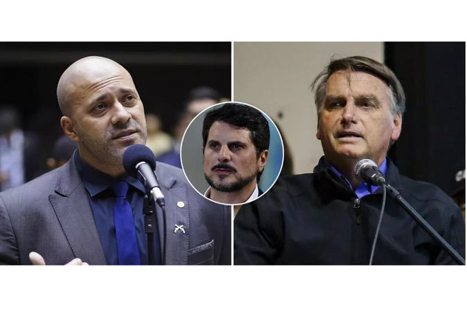 Daniel Silveira, Marcos do Val e Jair Bolsonaro (Foto: Pablo Valadares/Câmara dos Deputados | Waldemir Barreto/Agência Senado | Anderson Riedel/PR)