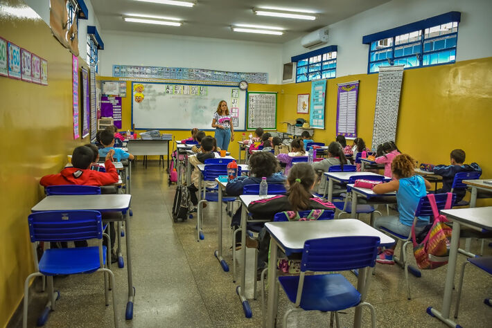 Sala de aula em Campo Grande. Foto: Diogo Ajala