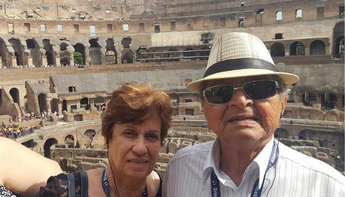 Henrique e Hilda numa imagem de viagem em família partilhada por familiares do casal no Facebook. 