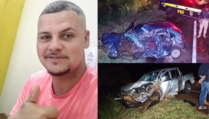 Gelson morreu preso às ferragens do Gol após colisão com uma caminhonete Amarok. Foto: (Carros: Sidney Bronka/Ligado na Notícias) | (Vítima: Redes sociais)