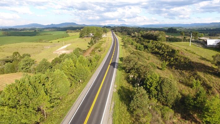 Adequação da BR 282 (Florianópolis - São Miguel Do Oeste). Foto: DNIT