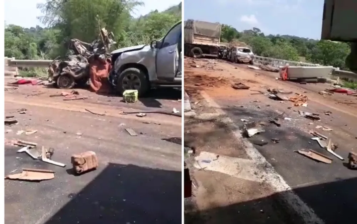 Caminhão atingiu vários carros na BR-414 e deixou 6 mortos. Foto: Reprodução