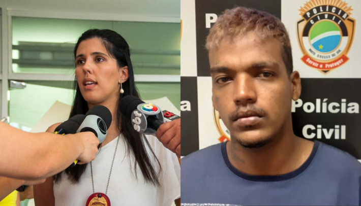 (27.set.23) - À esquerda: a delegada responsável pelo setor de investigação de crimes de feminicídio, Analu Lacerda Ferraz. À direita: Fairison de Souza Gauna, de 25 anos. 