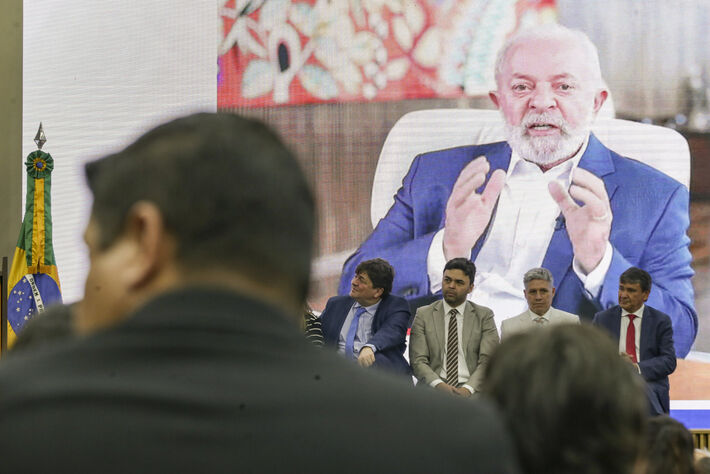 Brasília (DF), 20/10/2023  O presidente Lula participou, por videoconferência da cerimônia comemorativa dos 20 anos da criação do programa Bolsa Família. Foto: Marcelo Camargo/Agência Brasil
