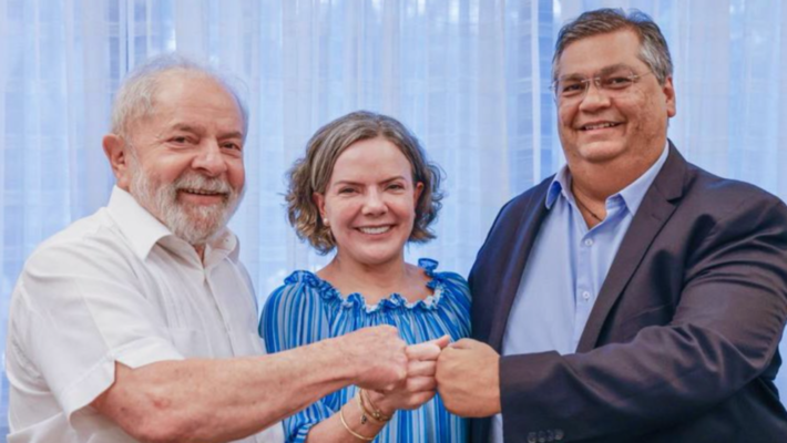 Ex-presidente esteve ao lado de Gleisi e Dino em (24.jan.23) no Maranhão. Foto: Redes