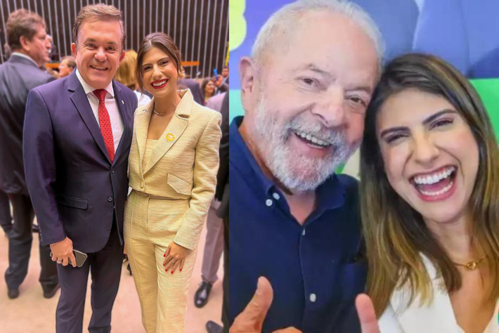 Deputado federal Vander Loubet reafirma que Camila Jara é pré-candidata do PT pela prefeitura de Campo Grande (MS) em 2024. Fotos: Redes