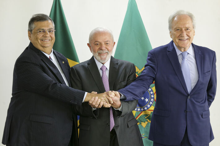 Brasília (DF), 11/01/2024 - O presidente Luiz Inácio Lula da Silva anuncia Ricardo Lewandowski como ministro da Justiça e Segurança Pública em substituição a Flávio Dino. Foto: Marcelo Camargo/Agência Brasil