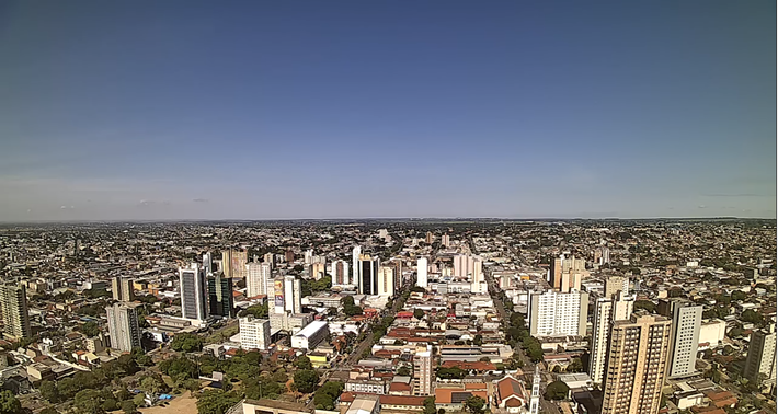 Céu de Campo Grande nessa manhã na live do site Clima Ao Vivo. Foto: Reprodução