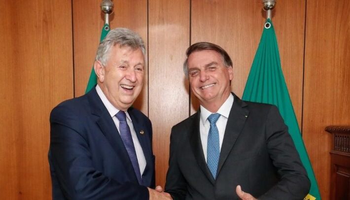 O senador Luis Carlos Heinze (PP-AL) e o ex-presidente Jair Bolsonaro. Foto: Reprodução
